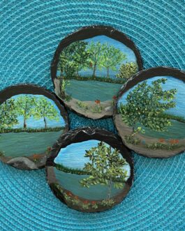 At The Pond – Set of 4 Hand Painted Coasters