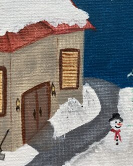 Winter House with Shovel