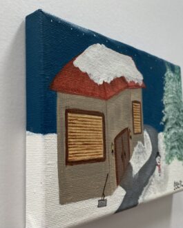 Winter House with Shovel