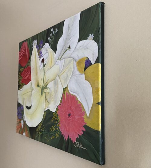 Multi colour flower bouquet painting