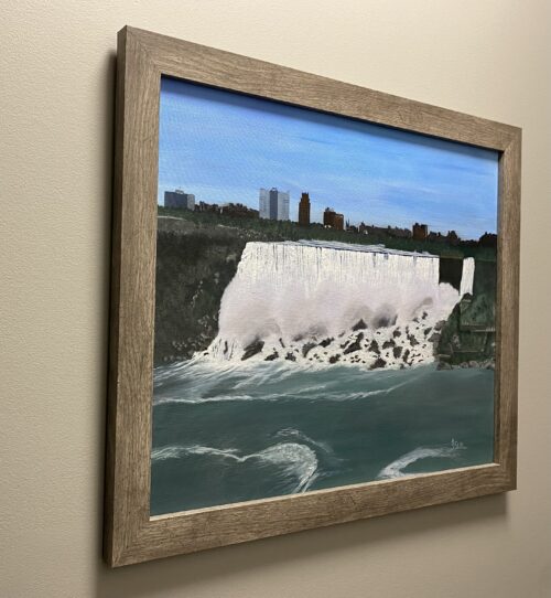 Framed Painting with View of Niagara Falls