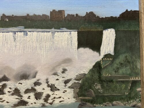 Framed Painting with View of Niagara Falls